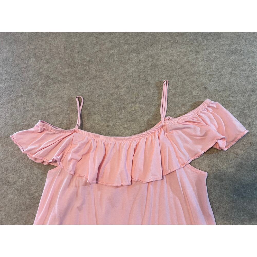 Lilly Pulitzer Tamiami Off the Shoulder Top Large Paradise Pink Ruffle 20613 - Picture 6 of 8